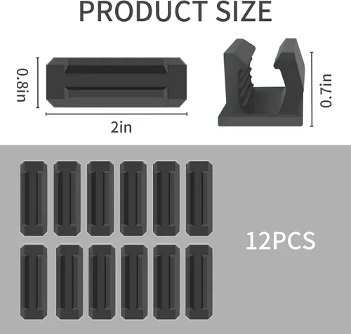 Miniatura 5 de Paquete de 12 soportes para bolígrafos para escritorio, portalápices de silicona con 12 calcomanías adhesivas adicionales, soporte adhesivo