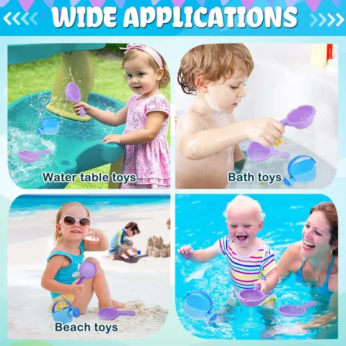 Miniatura 5 de Juguetes de baño pequeños y suaves para niños pequeños de 1 a 3 años – Juguetes de mesa de agua súper fáciles de limpiar, juguete de bañera para Azul