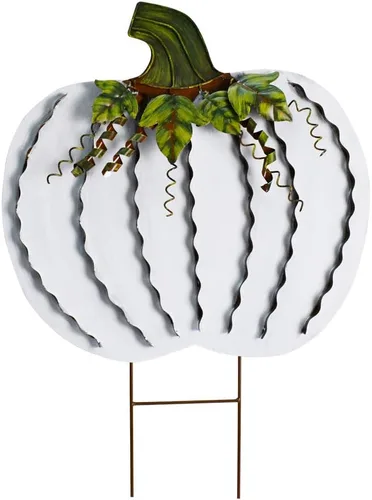 Miniatura 14 de Letreros de metal con estacas de calabaza, decoración de otoño, decoración decorativa de jardín, césped, calabazas, decoración de otoño al aire