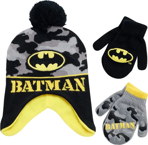 Miniatura 23 de DC Comics Conjunto de 2 pares de guantes o manoplas de invierno de Batman para niños (niños pequeños)