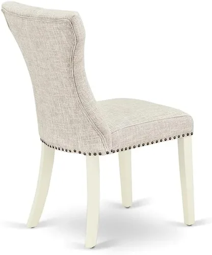 Miniatura 9 de East West Furniture DLGA3-AWA-03 - Juego de mesa de comedor de 3 piezas que contiene una mesa de cocina redonda con gotas y 2 sillas Parson, 42 x 42