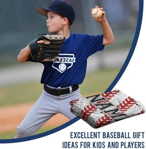 Miniatura 3 de TEEMAN Manta de béisbol personalizada para niño, regalos de noche de béisbol para adultos mayores 2024, manta de bandera estadounidense, regalos