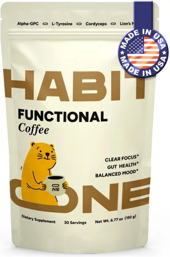 Café de hongos fabricado en Estados Unidos - Mezcla 10 en 1 - Gran sabor - Energía suave - Sin hinchazón con melena de león, Cordyceps, Reishi,
