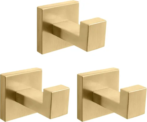 NearMoon Ganchos cuadrados para toallas de baño, de acero inoxidable -SUS304, ganchos para bata de ropa, ganchos resistentes para baño, sala de