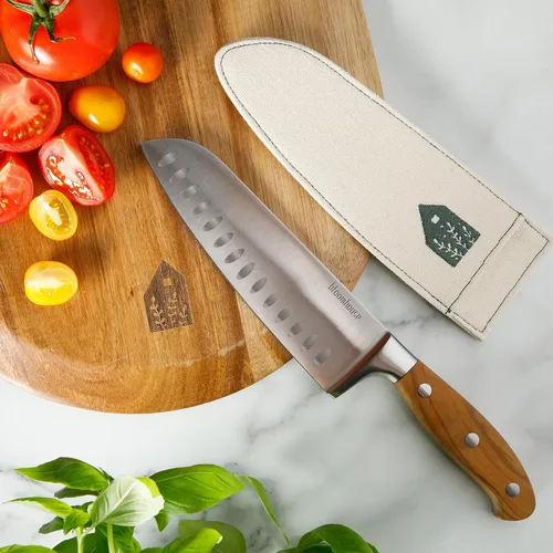 Miniatura 3 de Bloomhouse - Dos veces ganador de los Favoritos de Oprah - Cuchillo Santoku de 7 pulgadas – Hoja de acero inoxidable alemán con mango forjado