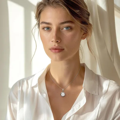 Miniatura 2 de 925 Sterling Silver Gemstone Necklace Women - Gemstone Pendant Necklace Silver- Birthstone Necklace - Silver Jewelry for Women- Minimalist Jewelry