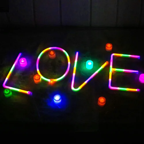 Miniatura 5 de Letras con luces LED de neón, letreros de marquesina iluminadas, con enchufe USB, funciona con pilas, luz nocturna colorida, letreros con palabras