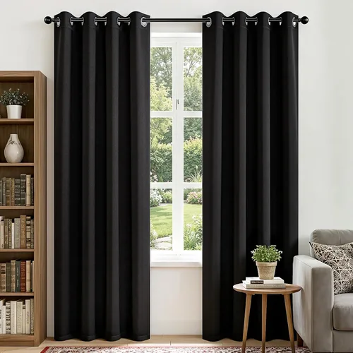 Miniatura 122 de Joydeco - Juego de 2 paneles de cortinas opacas de 63 pulgadas, 2 cortinas largas con aislamiento térmico burg, cortinas de oscurecimiento