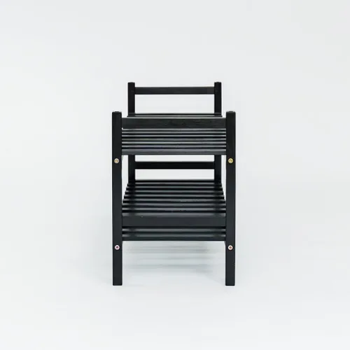 Miniatura 8 de PJ Wood Organizador apilable de madera para almacenamiento de armarios, estantes de entrada, armario escalonado para zapatos, capacidad de 6 pares