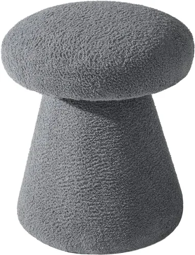 Miniatura 6 de Joveco Reposapiés otomano,Taburete de pie de seta,Taburetes de tocador tapizados de terciopelo de peluche