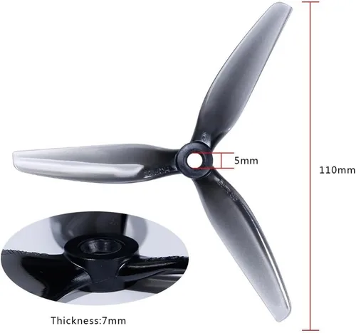 Miniatura 4 de 10 pares/20 piezas HQ Ethix S5 Prop 5X4X3 5040 5 pulgadas 3-Blade Propeller CW y CCW Compatible con Popo RC FPV Racing Drone piezas de repuesto 2