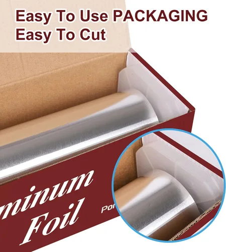 Miniatura 5 de Rollo de papel de aluminio resistente para alimentos de 18 pulgadas 500 pies de papel de aluminio resistente seguro para alimentos