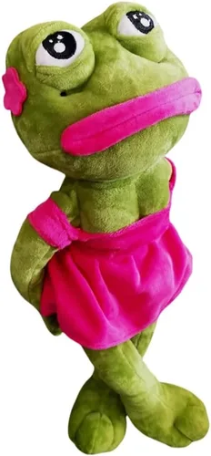 Juguete de peluche de rana mágica y emotiva muñeca meme de rana, cristal de 17.7 pulgadas, ultra suave, lindo regalo para el hogar, juguete