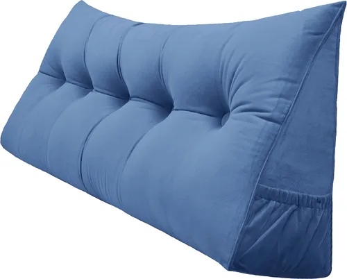 Miniatura 25 de Peachwell Almohada triangular de lectura para reposo en cama, cojín reforzador grande para cabecero, respaldo, almohada de cuña con funda extraíble