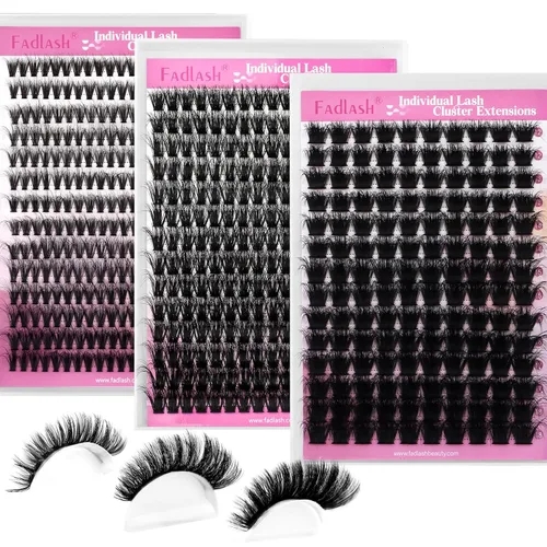Miniatura 82 de Racimos de pestañas 10-16mm 144 piezas Bandeja mixta Pestañas individuales Rizo D Pestañas individuales en racimo Extensiones de pestañas