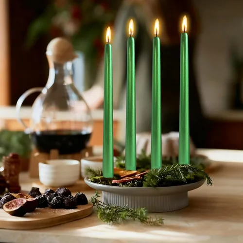 Miniatura 38 de Velas en espiral de Navidad, velas cónicas doradas, 10 pulgadas, sin perfume, para regalo de invierno, vacaciones, Navidad, decoración del hogar