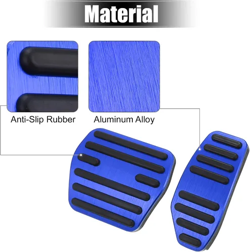 Miniatura 5 de X AUTOHAUX 1 Unidades Antideslizante Sin Perforación Aleación de Aluminio Freno y Gas Pedal Cubiertas de Pedal de Pie Almohadillas para Nissan Kicks