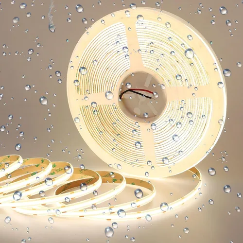 Miniatura 18 de GOMING Tira de luz LED COB de 32.8 ft/32.8 pies, 24 V, impermeable, IP65, blanco cálido, 3000 K, brillo uniforme, 3840 LED, CRI 93+, cinta de luces