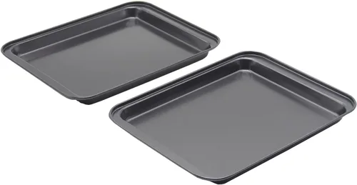 Miniatura 3 de Bandeja para hornear pequeña antiadherente de 9.45 x 7.09 pulgadas (interior 7.5 x 6), bandeja mini para galletas de 8 pulgadas, molde para horno