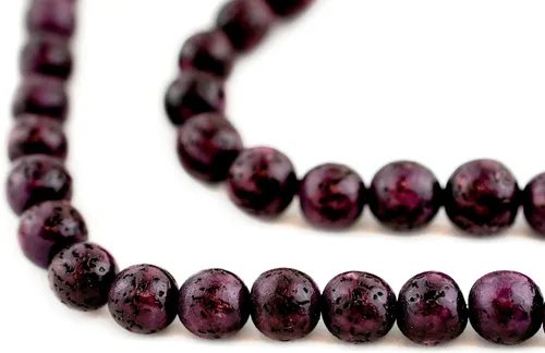 Miniatura 10 de The Bead Chest Cuentas redondas naturales de color rojo rubor (0.315 in)
