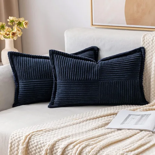 Miniatura 77 de MIULEE - Juego de 2 fundas de almohada decorativas para sofá, cama, sala de estar, 18 x 18 pulgadas, azul bohemio, acentos de estilo bohemio