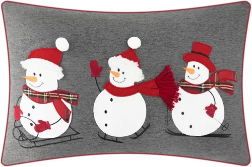 Miniatura 8 de KINGROSE Funda de almohada decorativa con apliques de nieve navideña, funda de almohada cuadrada para sofá, cama, sala de estar, sofá, silla