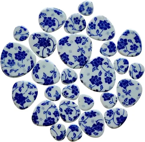 Azulejos de mosaico de cerámica de 1 libra, color aleatorio, tamaño mixto, forma ovalada, piezas de cerámica de mosaico para manualidades de