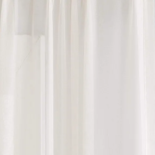 Miniatura 3 de ASATEX Cortina Transparente para Ventana de Longitud Larga de 56" (An) x 216" (L) Color Beige Claro. Los Tratamientos de Voile para Ventana son