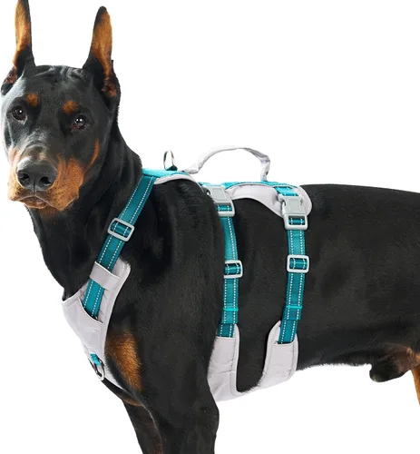 Miniatura 7 de Huntboo Arnés reflectante para perro con asa, a prueba de escape, antideslizante, transpirable, ligero, arnés de elevación ajustable para perros