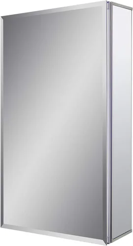 Miniatura 4 de Fundin Botiquín de aluminio para baño con puerta de espejo de doble cara sin marco, 15 pulgadas x 24 pulgadas, montaje en superficie o empotrado
