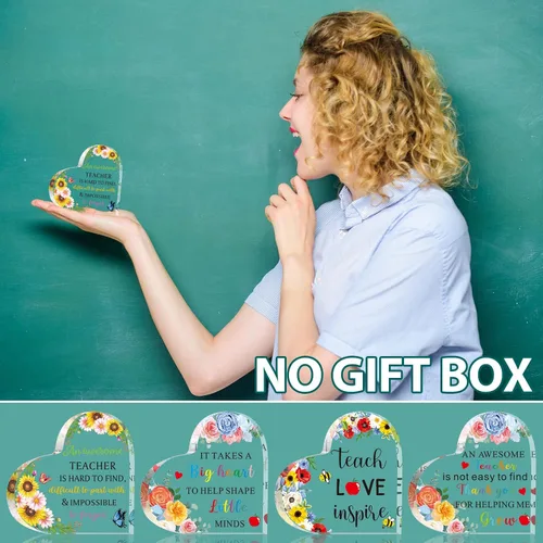 Miniatura 4 de Bucherry 4 piezas de regalos de agradecimiento para profesores, regalos de fin de año, placa acrílica, pisapapeles, agradecimiento para mujeres