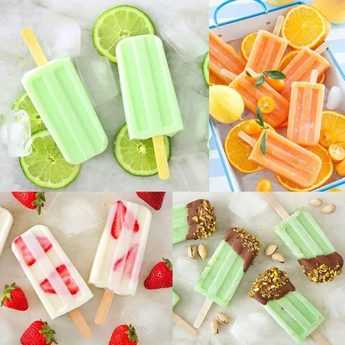 Miniatura 4 de Moldes caseros para paletas de helados, de silicona, sin BPA, con 50 palitos de paleta, 50 bolsas de paletas y embudo (10 cavidades)