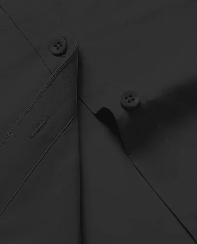 Miniatura 4 de siliteelon Camisas de vestir para mujer, de manga corta, de algodón, camisa con botones abajo, camisa básica con botones arriba, camisas con cuello