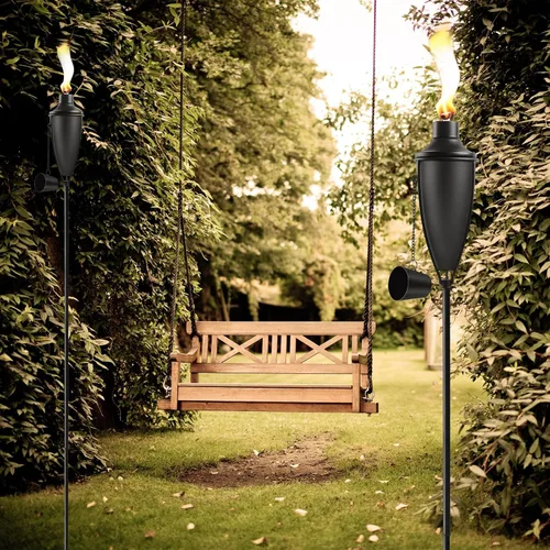 Miniatura 5 de ZSPENG Paquete de 1 antorcha de jardín para el hogar, gran capacidad de 22 onzas, antorcha de metal para exteriores, decoración de jardín, antorchas