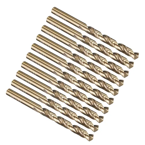 Miniatura 260 de PATIKIL Broca Jobber de 0.039 in, vástago recto M35 cobalto 5% acero de alta velocidad 135° acabado dorado para metal duro de acero inoxidable - 2