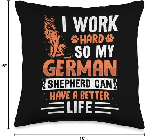 Miniatura 4 de German Shepherd Dog Gift Design Ideas I Work Hard so My German Shepherd can Have a Better Life - Almohada de 16 x 16 pulgadas, multicolor