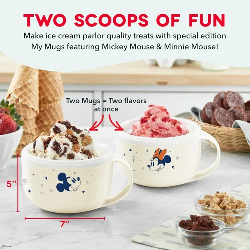 Miniatura 2 de Disney Dash My Mug Bundle Fabricador de Helados - Mini Fabricador Eléctrico de Helados - Crea Gelato, Sorbete y Yogur Congelado - Fácil de Limpiar