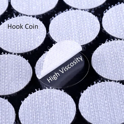 Miniatura 3 de JANYUN 640 piezas puntos adhesivos blancos de 3/4" (20mm) de diámetro con velcro autoadhesivo (640)
