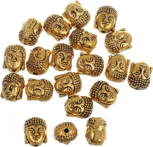 Miniatura 11 de rubyca Buda pulsera de perlas de conector pequeño Espiritual Espaciador de cobre para joyas, Cobre, 20