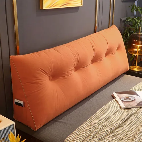 Miniatura 12 de Cómoda almohada lumbar para descansar en cama, cojín de respaldo de lectura, almohada triangular para cabecero, almohada de descanso de cuña, Gris