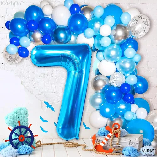 Miniatura 1009 de KatchOn, Globo grande azul número 2 de 40 pulgadas Decoraciones de cumpleaños de Baby Shark para niño de 2 años Globo azul número 2 Globo