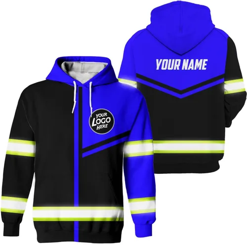 Empresa, Equipo Uniforme Camisa de Alta Visibilidad para Hombres Camisa de Seguridad Logotipo Personalizado Nombre con Cintas Reflectantes AMZ02