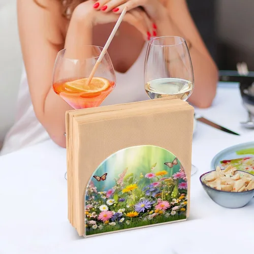 Miniatura 7 de Servilletero de mariposa de primavera para mesas, servilleteros de acrílico transparente para servilleteros de cóctel para cocina, restaurante, bar