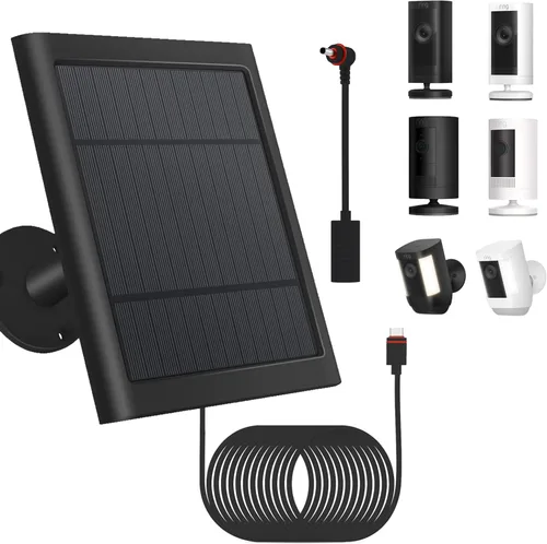 Miniatura 8 de Panel solar IP65 para exteriores para cámaras de anillo (blanco 1P) Spotlight Cam Plus/Pro Stick Up Cam/Pro Wireless Outdoor con cable largo de 10