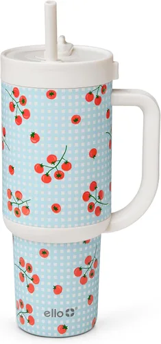 Miniatura 19 de Ello Oasis Botella de Agua de Acero Inoxidable de 30oz - Flower Quilt Colcha de flores