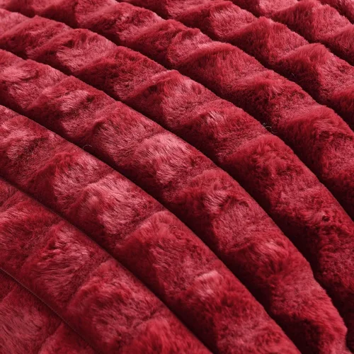 Miniatura 2 de FUTEI Juego de 2 fundas de almohada decorativas burdeos de 22 x 22 pulgadas, fundas de cojín cuadradas color rojo vino, a cuadros de piel sintética