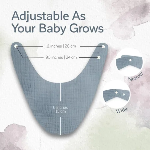 Miniatura 4 de KiddyCare Baberos de muselina orgánica para niñas y niños de 0 a 6 meses Baberos bandana para bebé, súper suaves para babear y dentición, babero