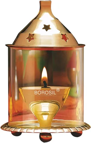 Miniatura 10 de Borosil Latón Akhand Puja Diya en tamaño grande: la lámpara de latón hecha a mano de la tradición india se puede utilizar en mandir, dormitorio