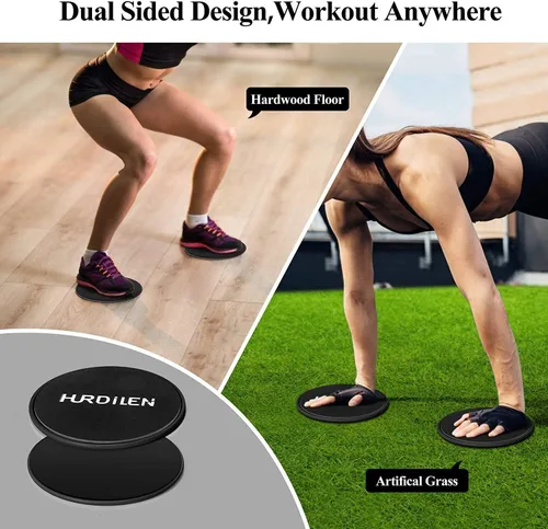 Deslizadores de núcleo, discos deslizantes de ejercicio de doble cara para uso en alfombras y suelos de madera dura, aparato de fitness ligero y