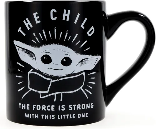 Miniatura 14 de Silver Buffalo Star Wars The Mandalorian The Child Stands, taza de café de cerámica, 20 onzas The Child Stands-Negro